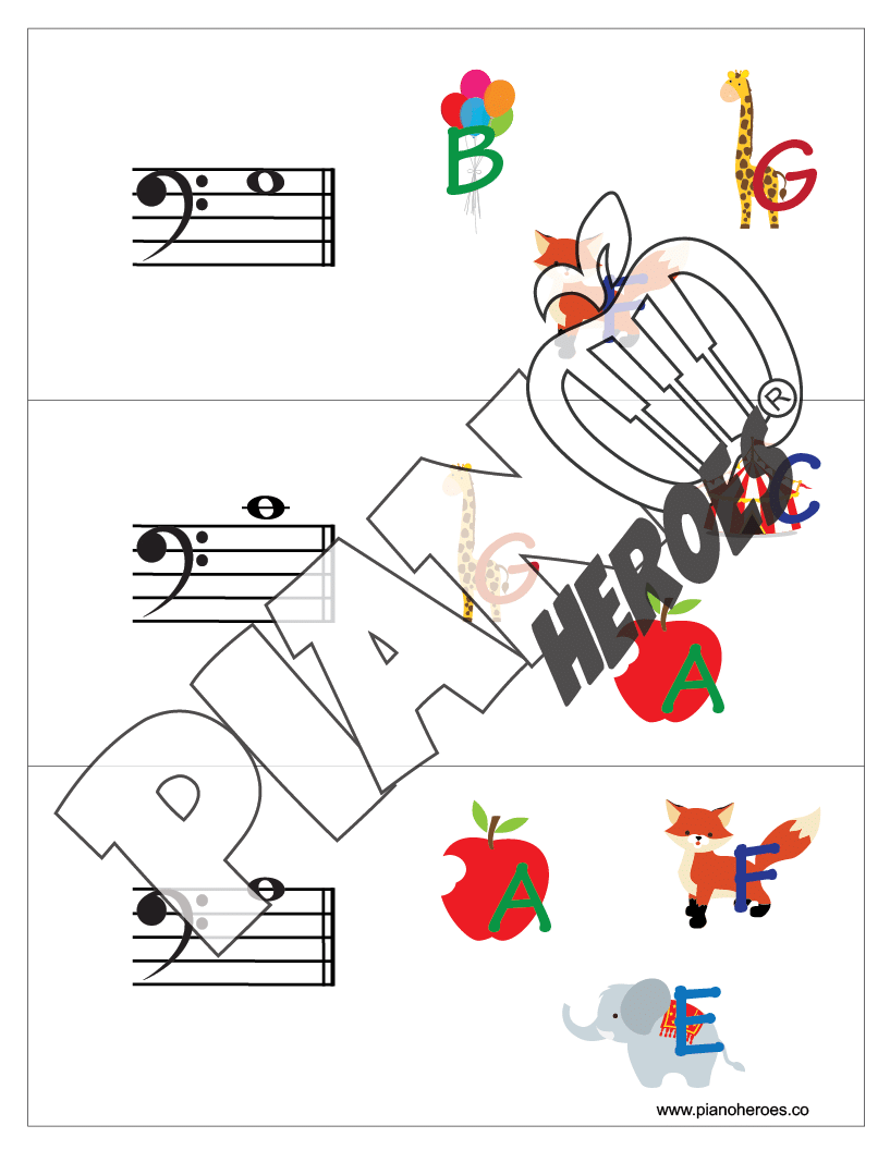 Note Matching Cards Bass Clef