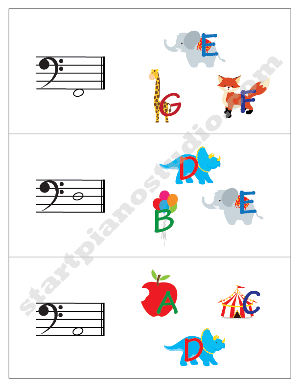 Note Matching Treble Clef and Bass Clef Cards