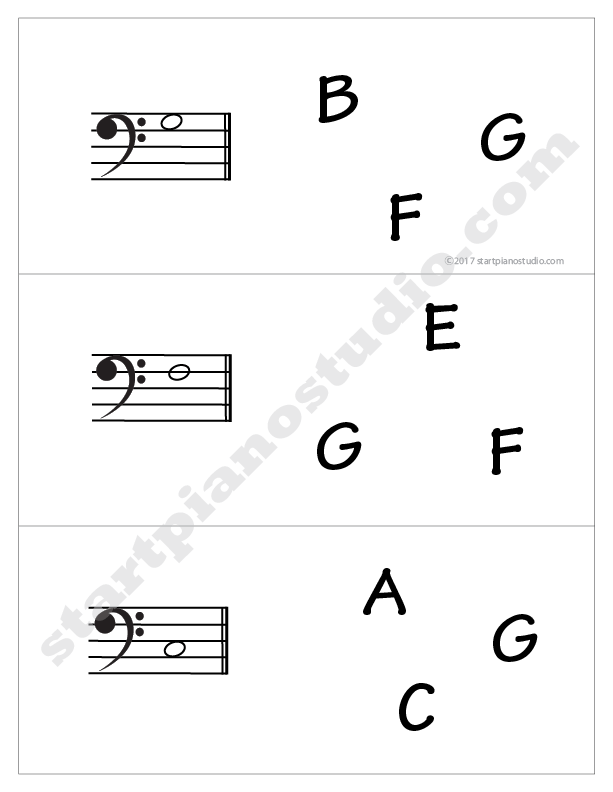 Note Matching Treble Clef and Bass Clef Cards