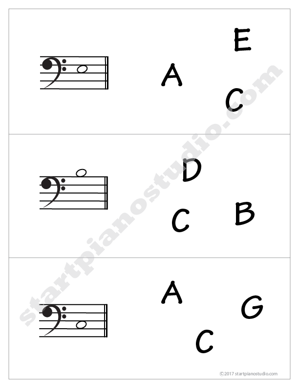 Note Matching Treble Clef and Bass Clef Cards