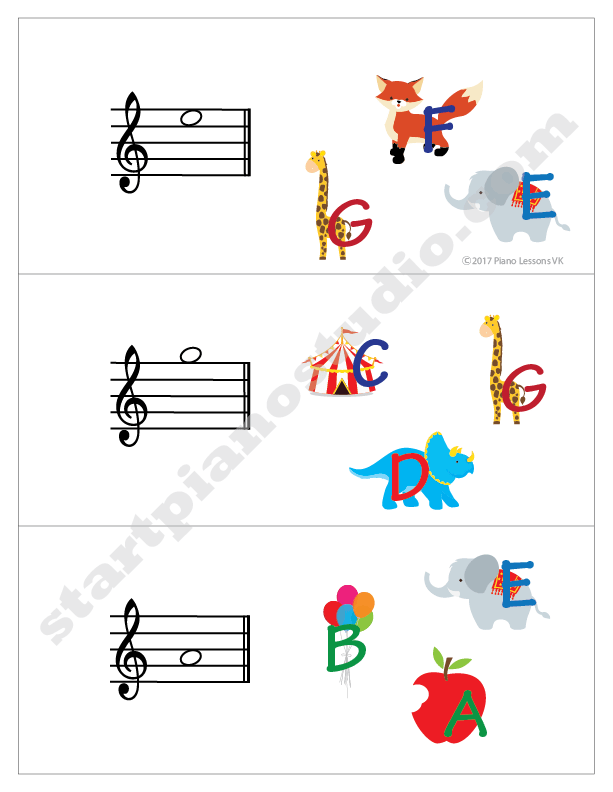 Note Matching Treble Clef and Bass Clef Cards