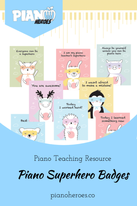 Piano Superhero Compliment Badges