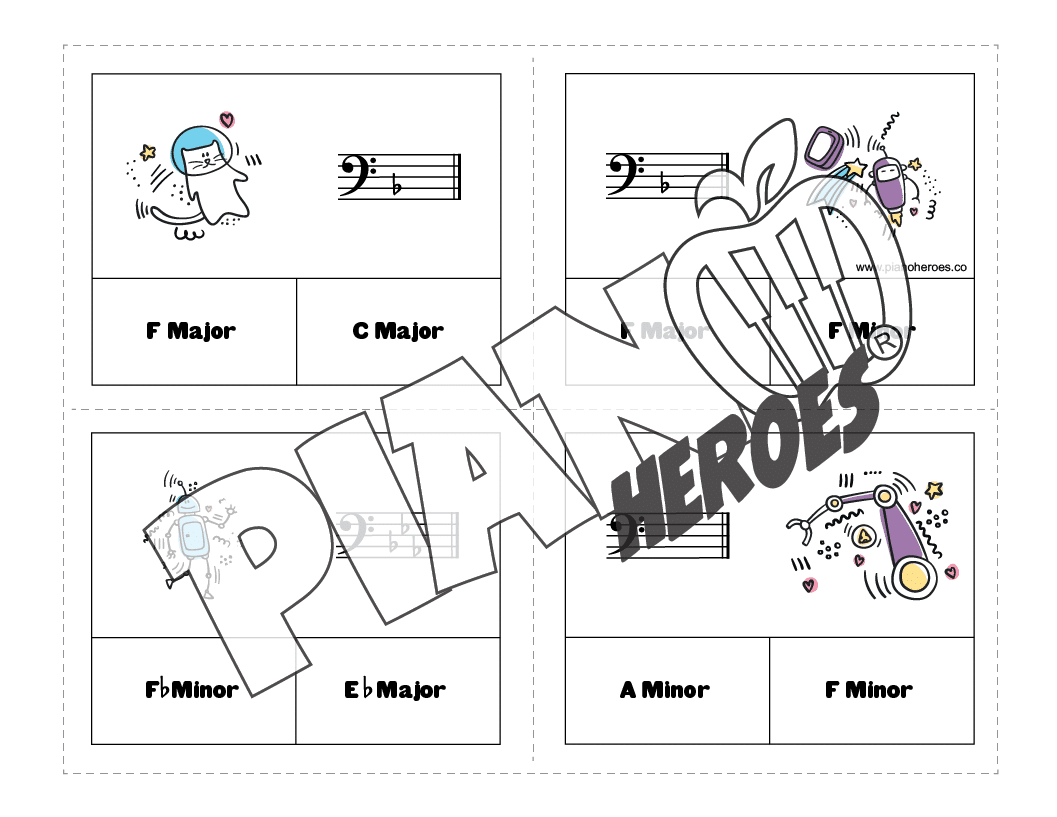 Flat Space Key Signature Cards