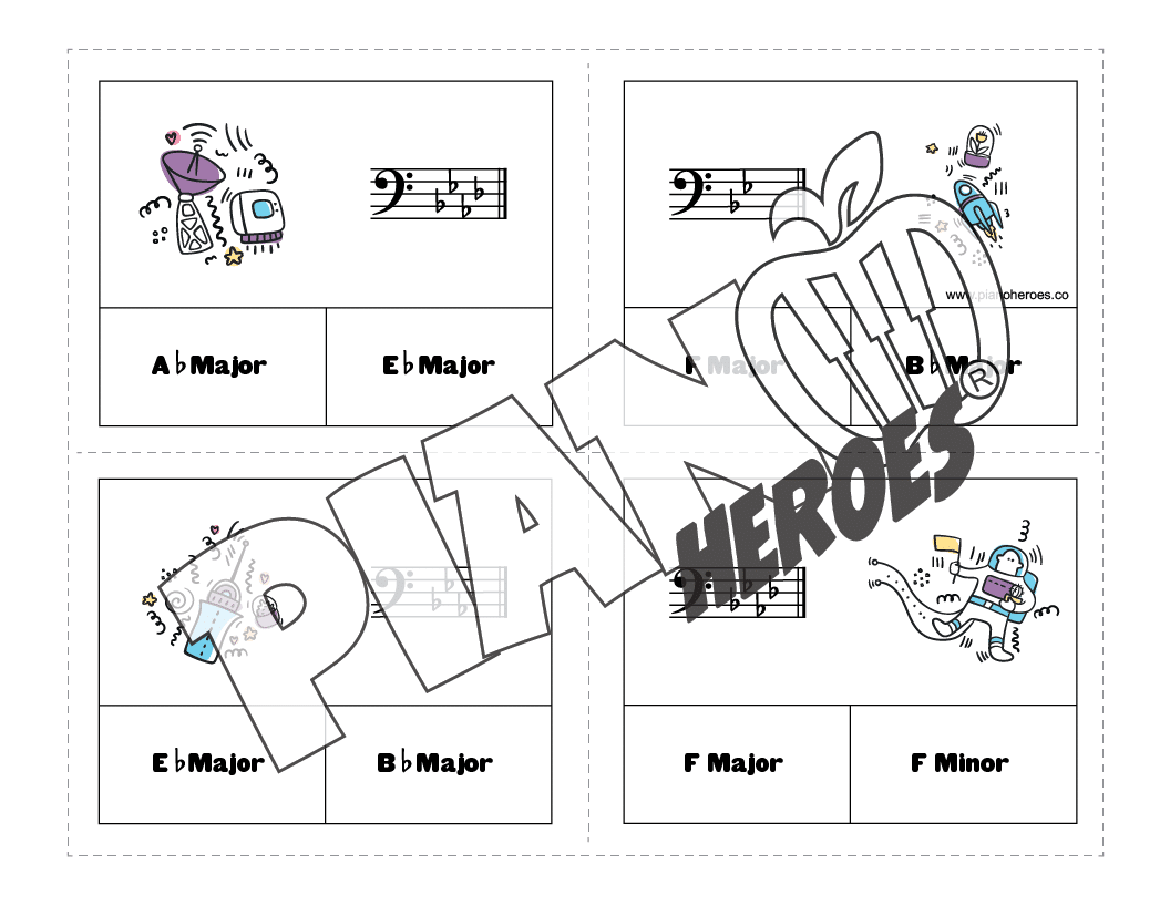 Flat Space Key Signature Cards