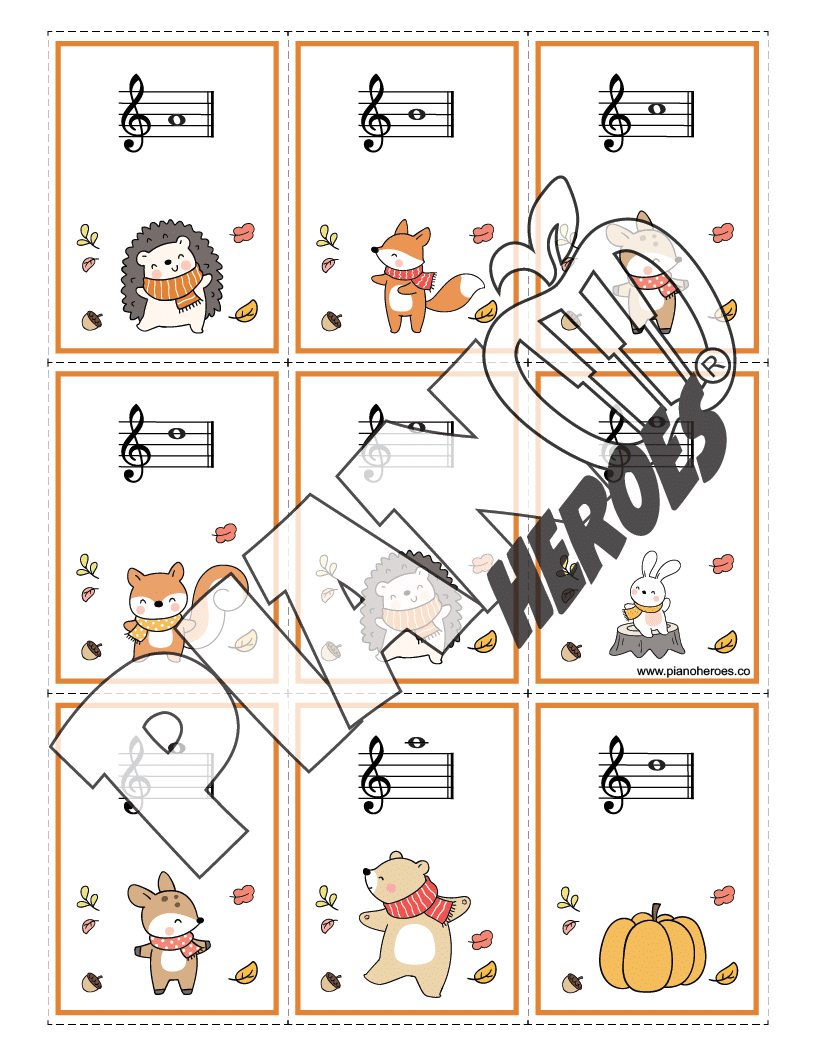 Treble Clef Note Flashcards